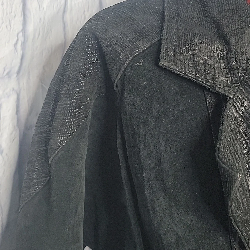 BERMANS Women's‎ Black Leather Moto Jacket Medium